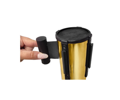 Absperrständer mit Zugband in Schwarz und Gold
