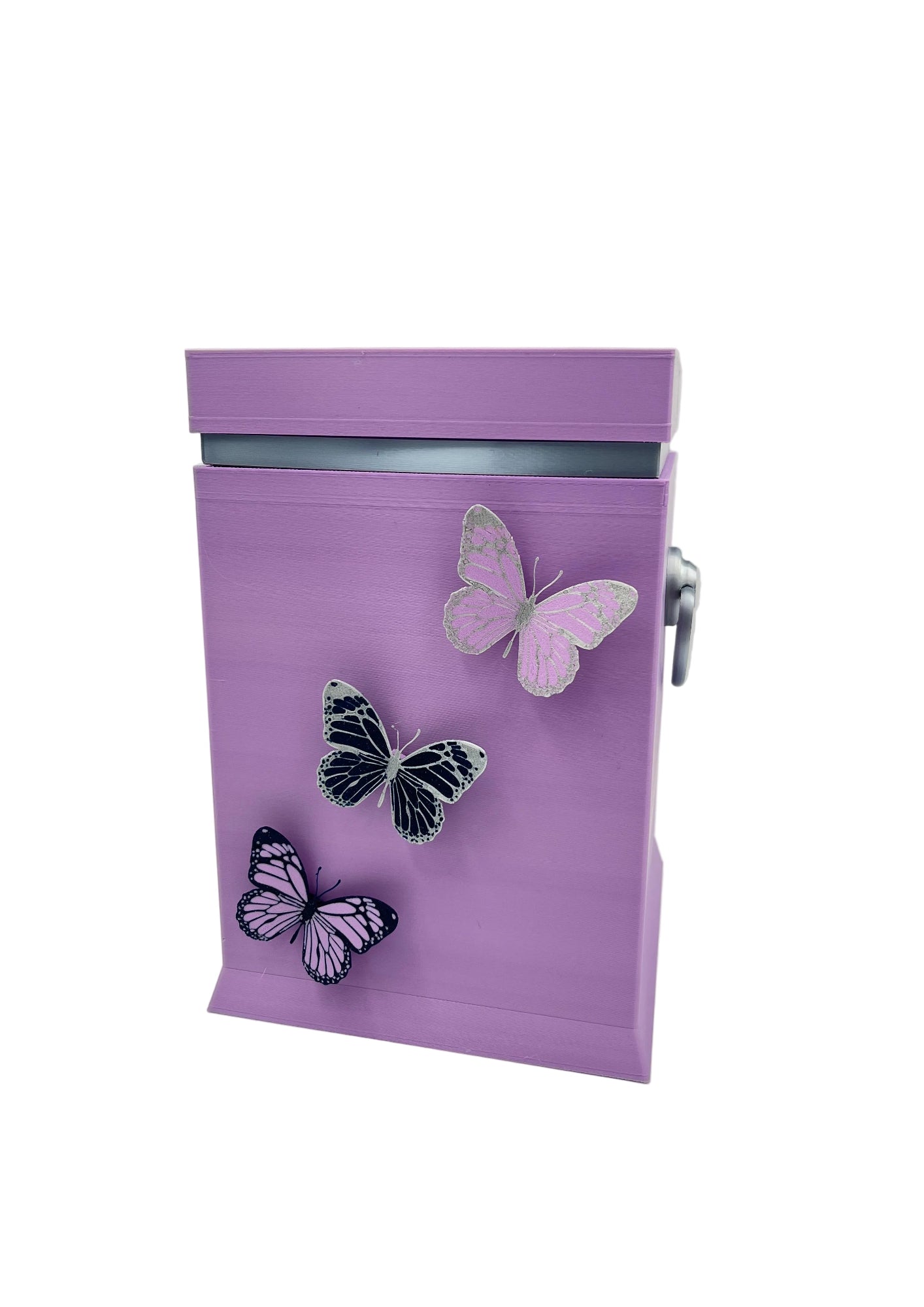 Bio-Urne Violett mit Schmetterlingsmotiv