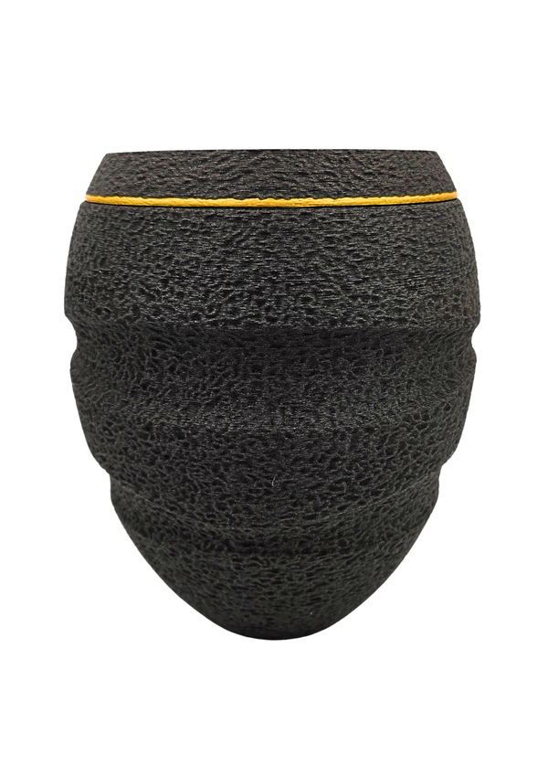 Bio Holz Urne - Schwarz/Gold