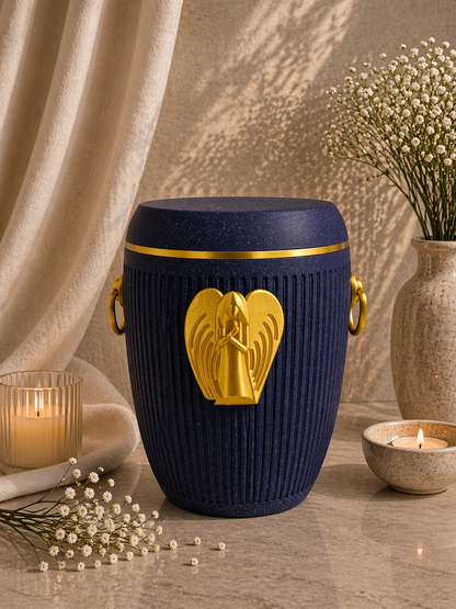 Bio Urne "Engelsruhe" - Violett/Gold