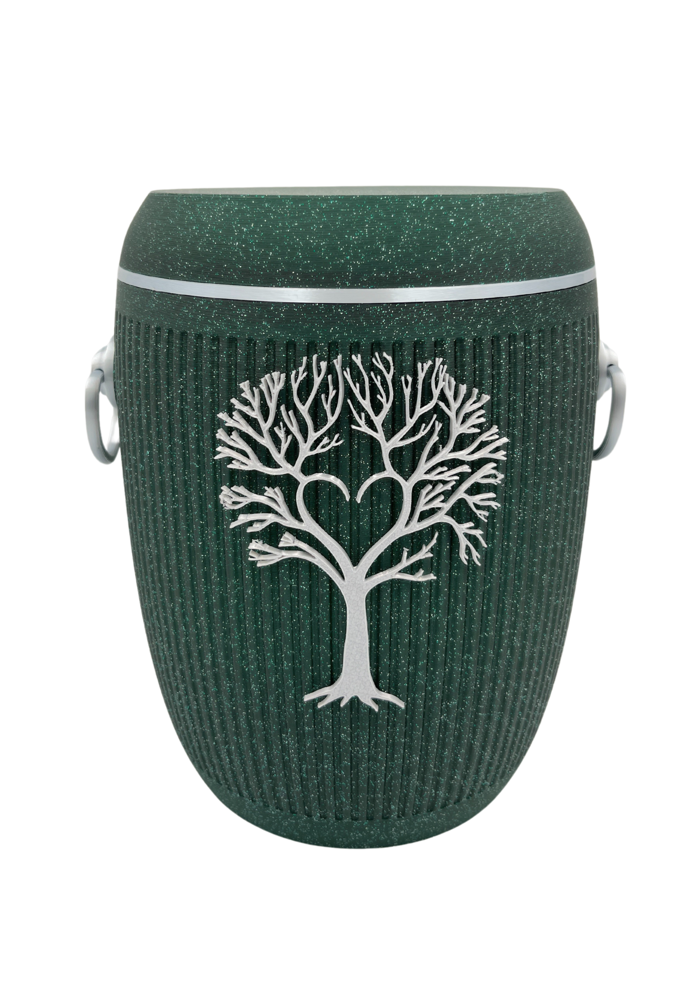 Bio Urne - "Lebensbaum" Emerald/Silber