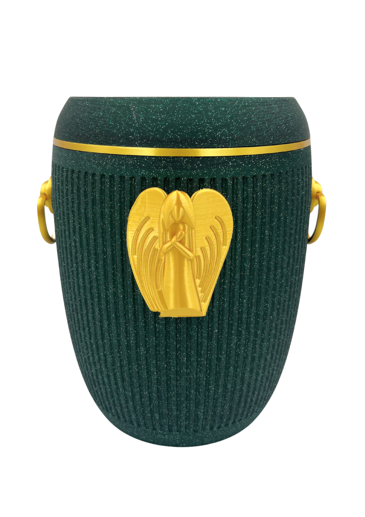 Bio Urne "Engelsruhe" - Emerald/Gold