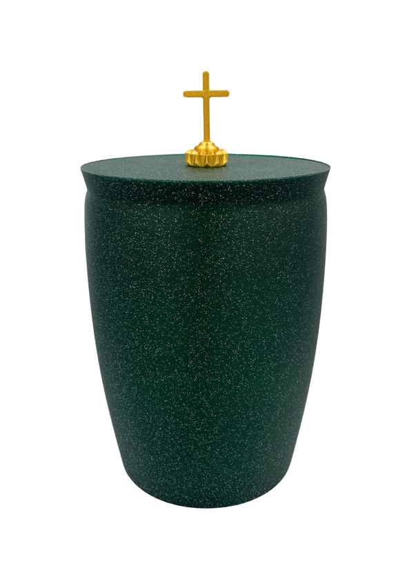 Bio-Urne Emerald mit abnehmbarem Kreuz